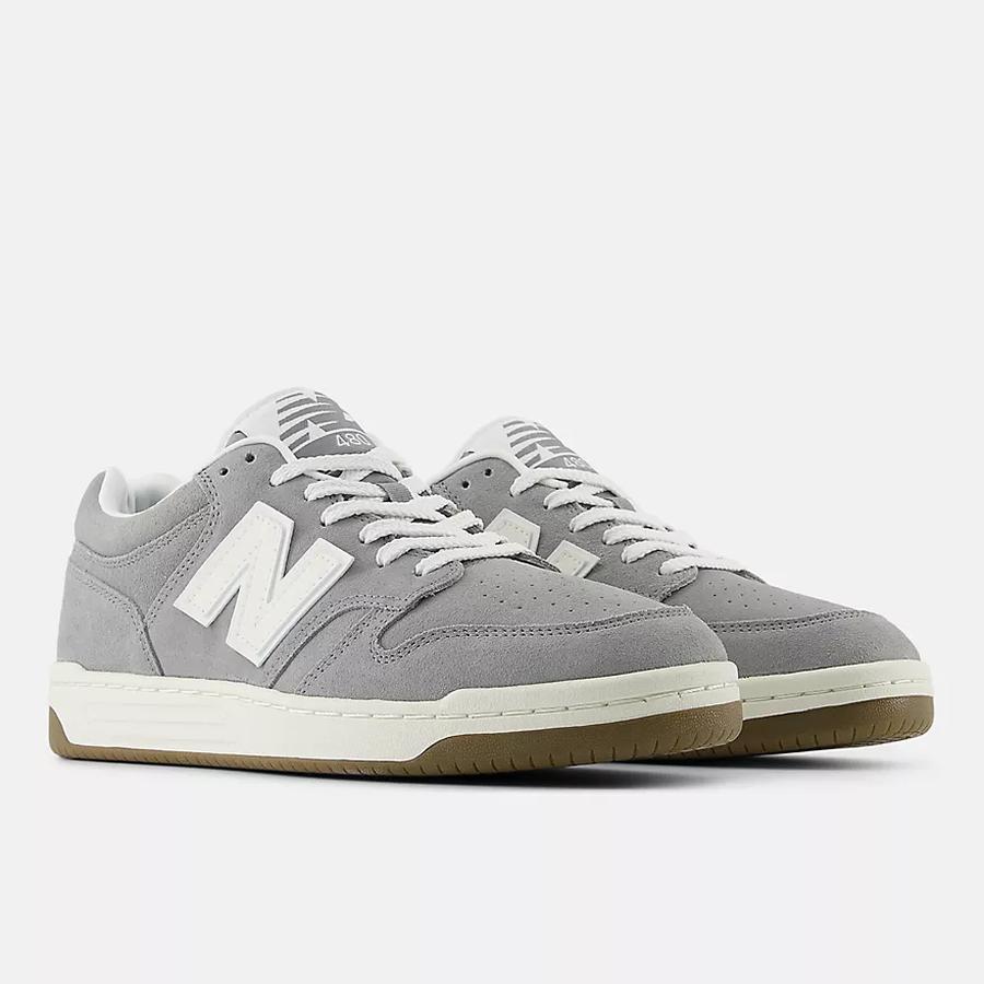 New Balance 480 Shoes - Grey / Sea Salt / White
