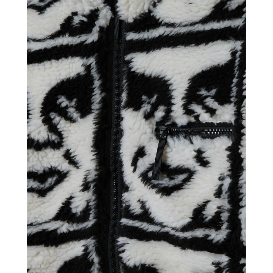 Obey Repeated Icon Sherpa Jacket - Black