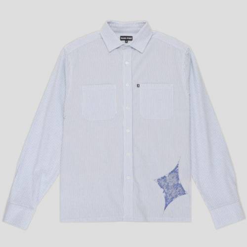 Pass Port Glint Workers Long Sleeve Shirt - Blue