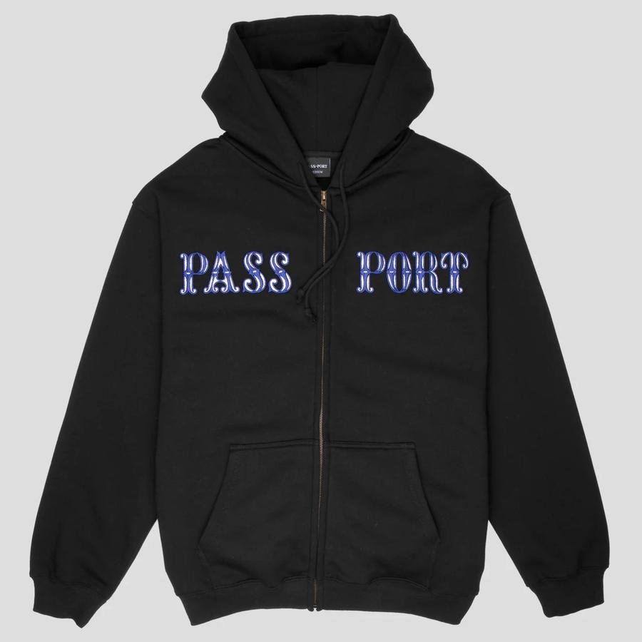 Pass Port Glint Zip Hoodie - Black