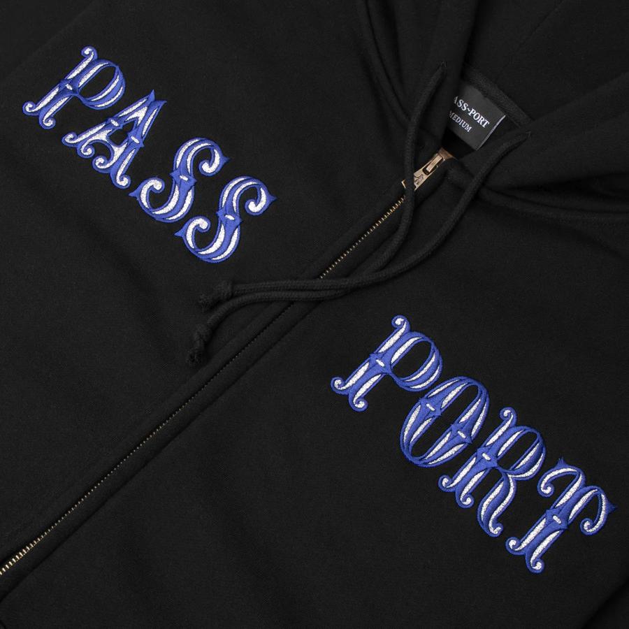 Pass Port Glint Zip Hoodie - Black