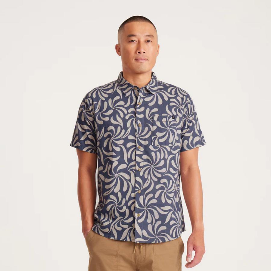 Roark Journey Abstract Swirl Shirt - Slate