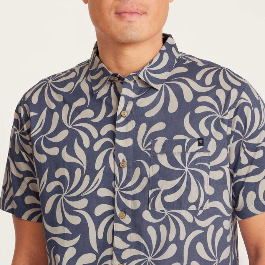 Roark Journey Abstract Swirl Shirt - Slate