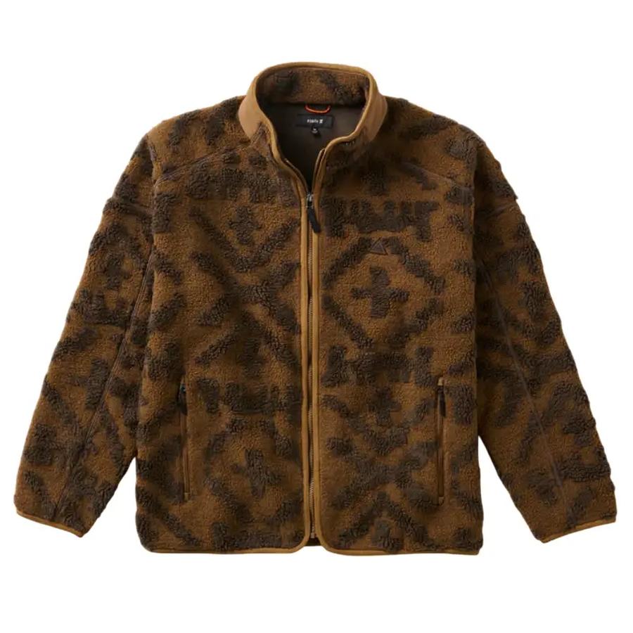 Roark Campover Jacquard Sherpa Zip Jacket - Otter