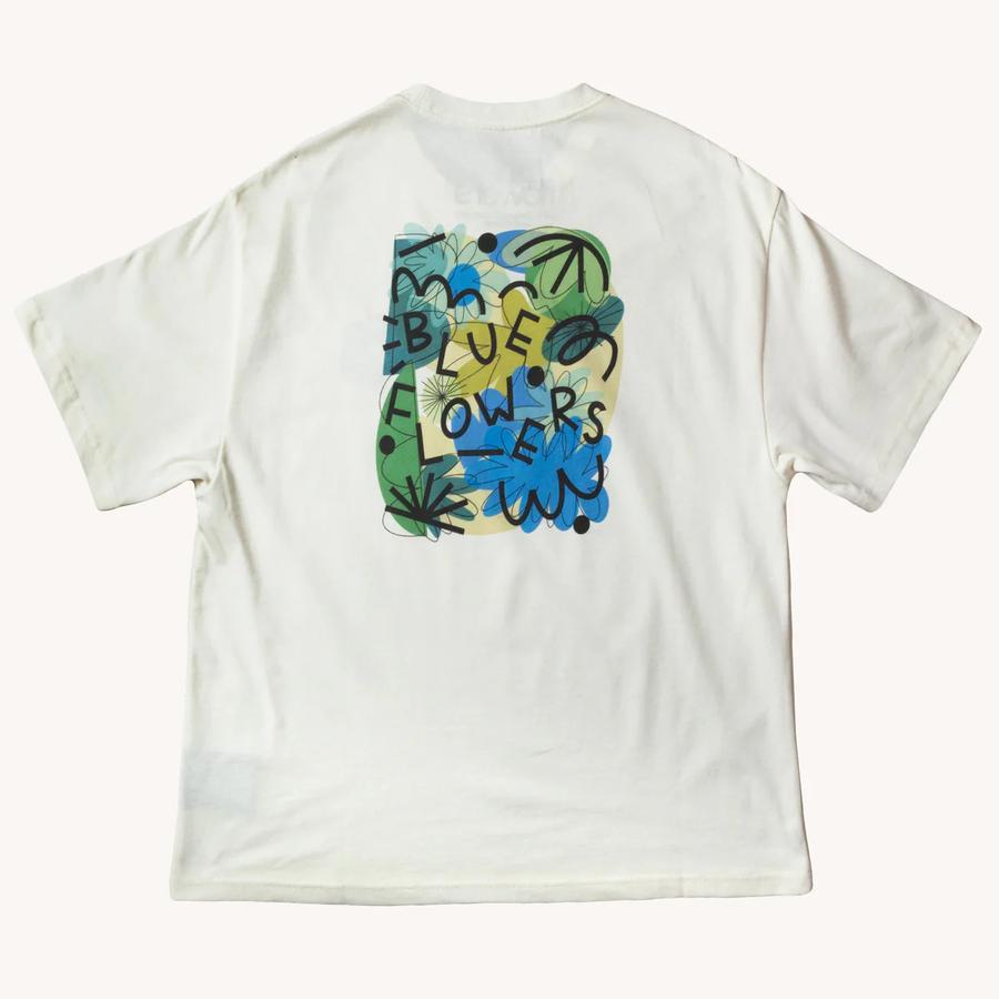 Blue Flowers Pollinator T-Shirt - Antique White