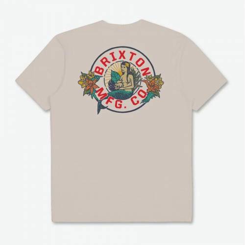 Brixton Geneva S/S Standard T-Shirt - Cream Worn Wash