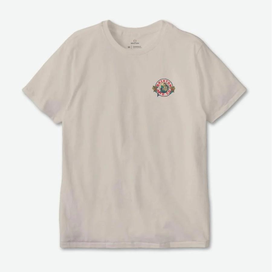 Brixton Geneva S/S Standard T-Shirt - Cream Worn Wash