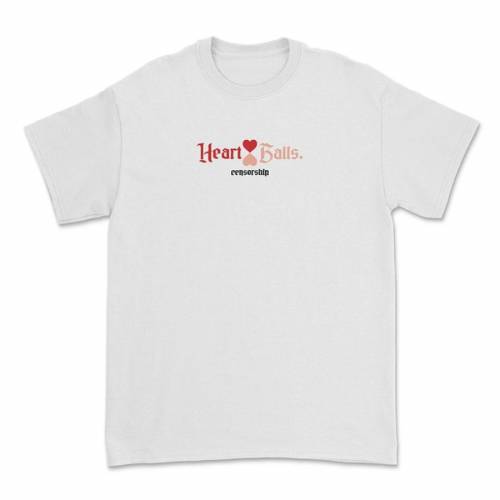 Censorship Heart Balls T-Shirt - White