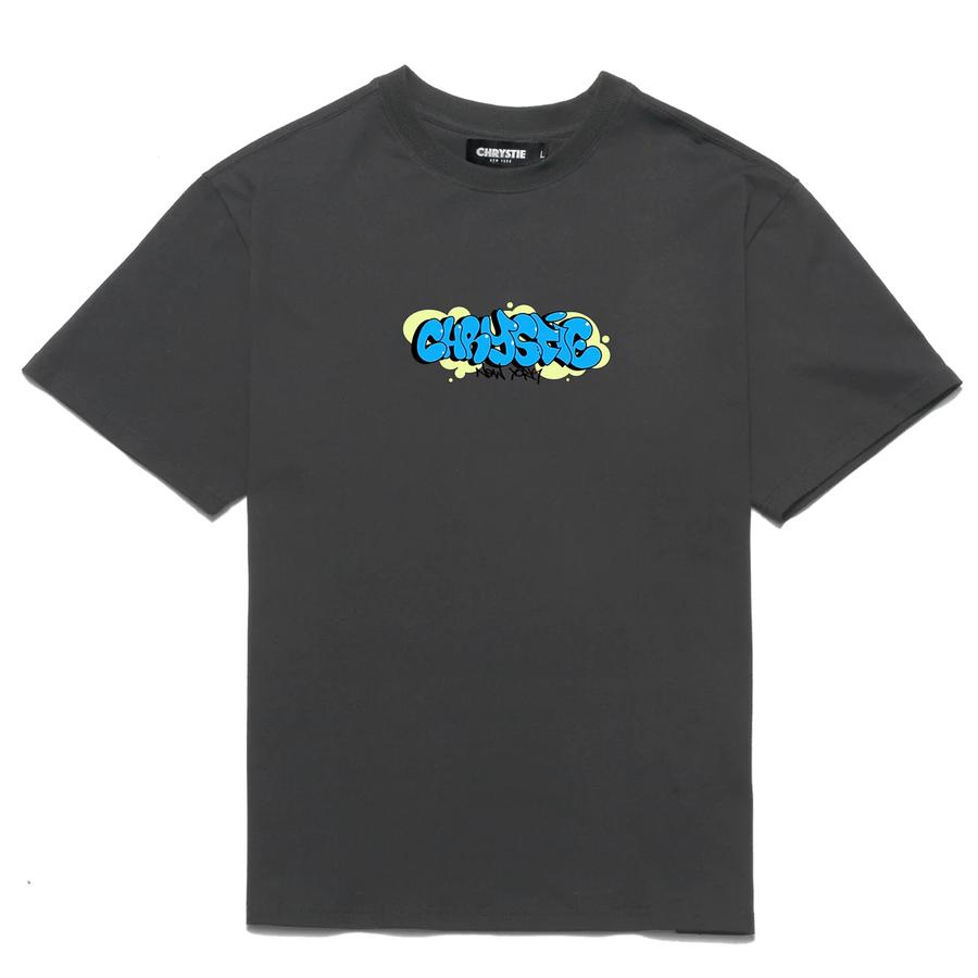 Chrystie Bubble Graffiti Logo T-Shirt - Black