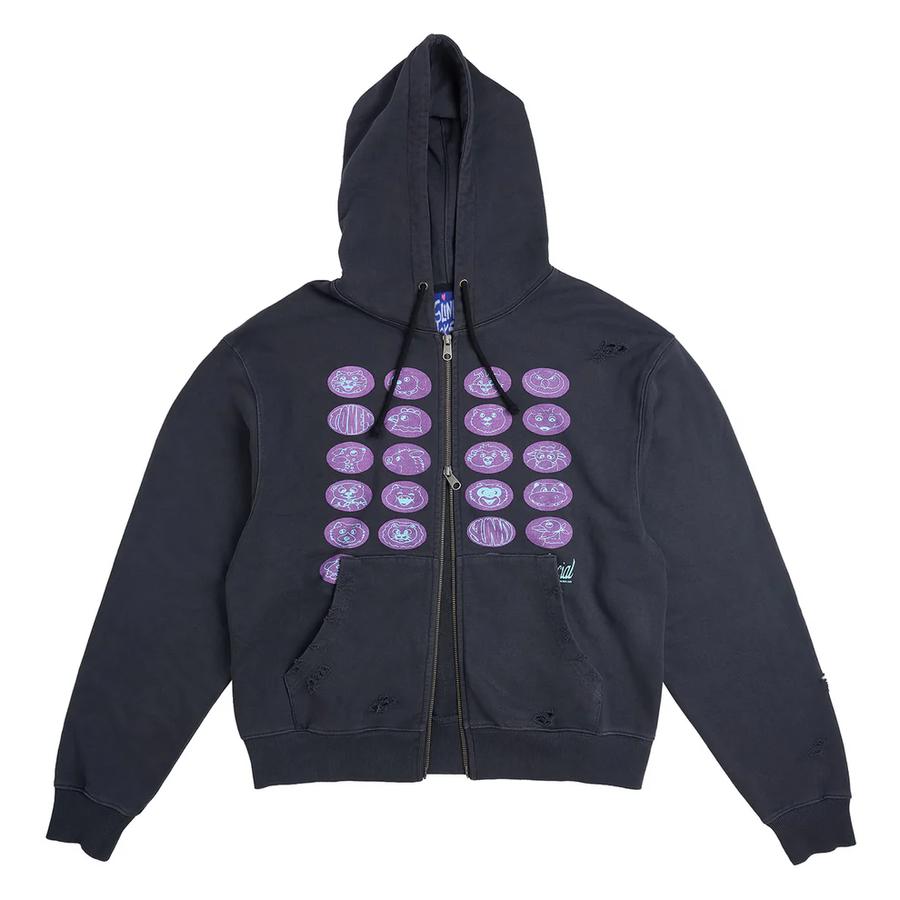 Token How I Feel Zip Hoodie - Black Light Distress...