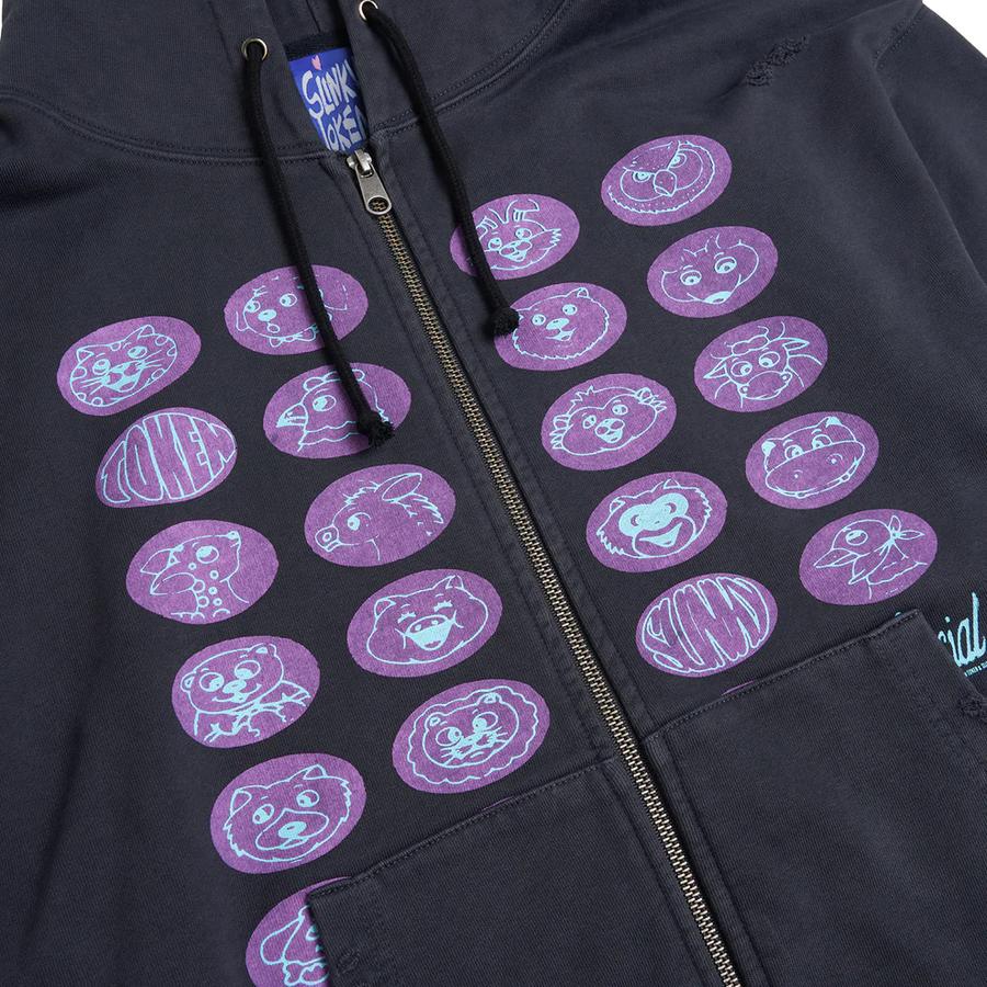 Token How I Feel Zip Hoodie - Black Light Distress Wash