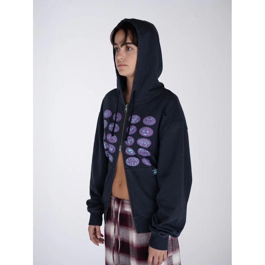 Token How I Feel Zip Hoodie - Black Light Distress Wash