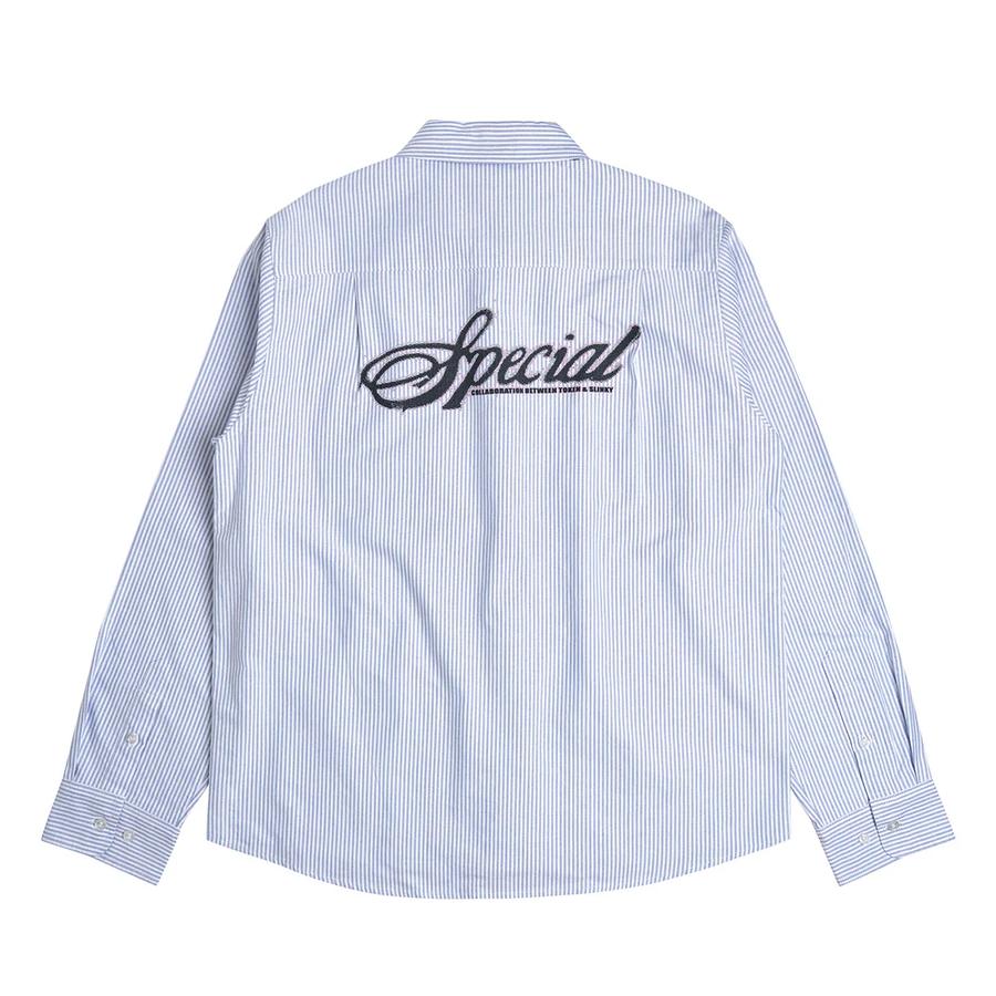 Token Puppy World Shirt - Blue Stripes