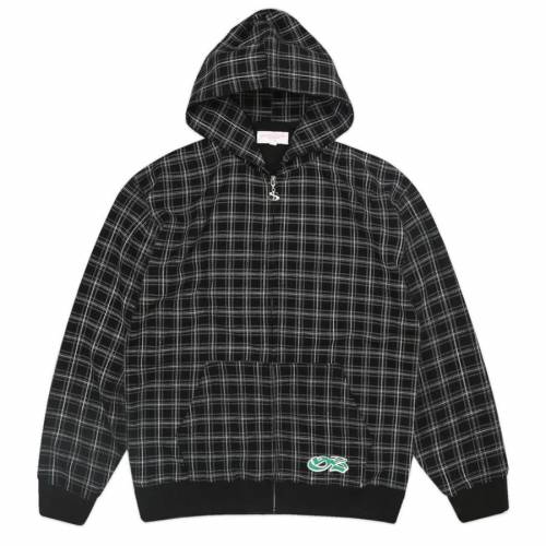 Yardsale Check Waffle Zip Hood - Black