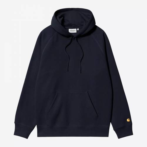 Carhartt WIP Hooded Chase Sweatshirt - Dark Navy / Gold