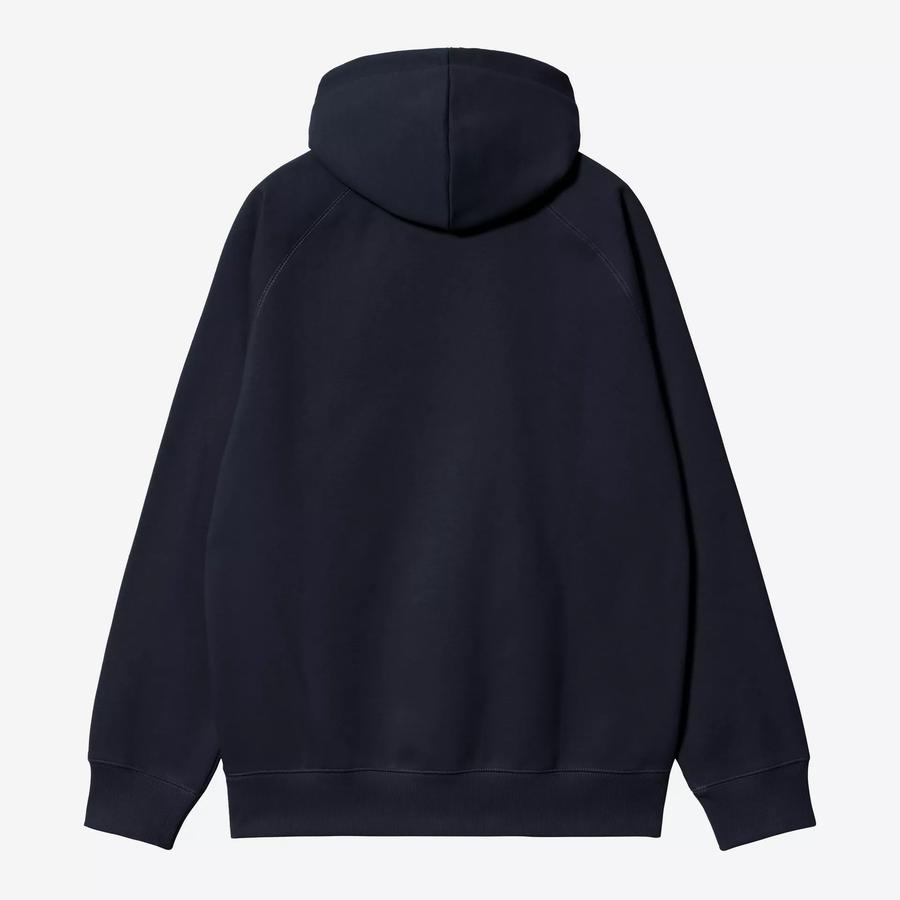 Carhartt WIP Hooded Chase Sweatshirt - Dark Navy / Gold