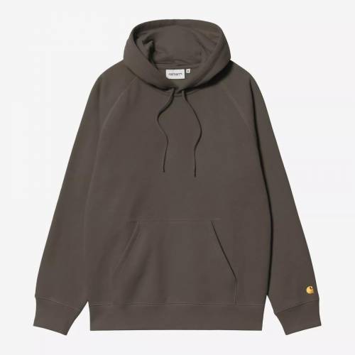 Carhartt WIP Hooded Chase Sweatshirt - Shungite / Gold