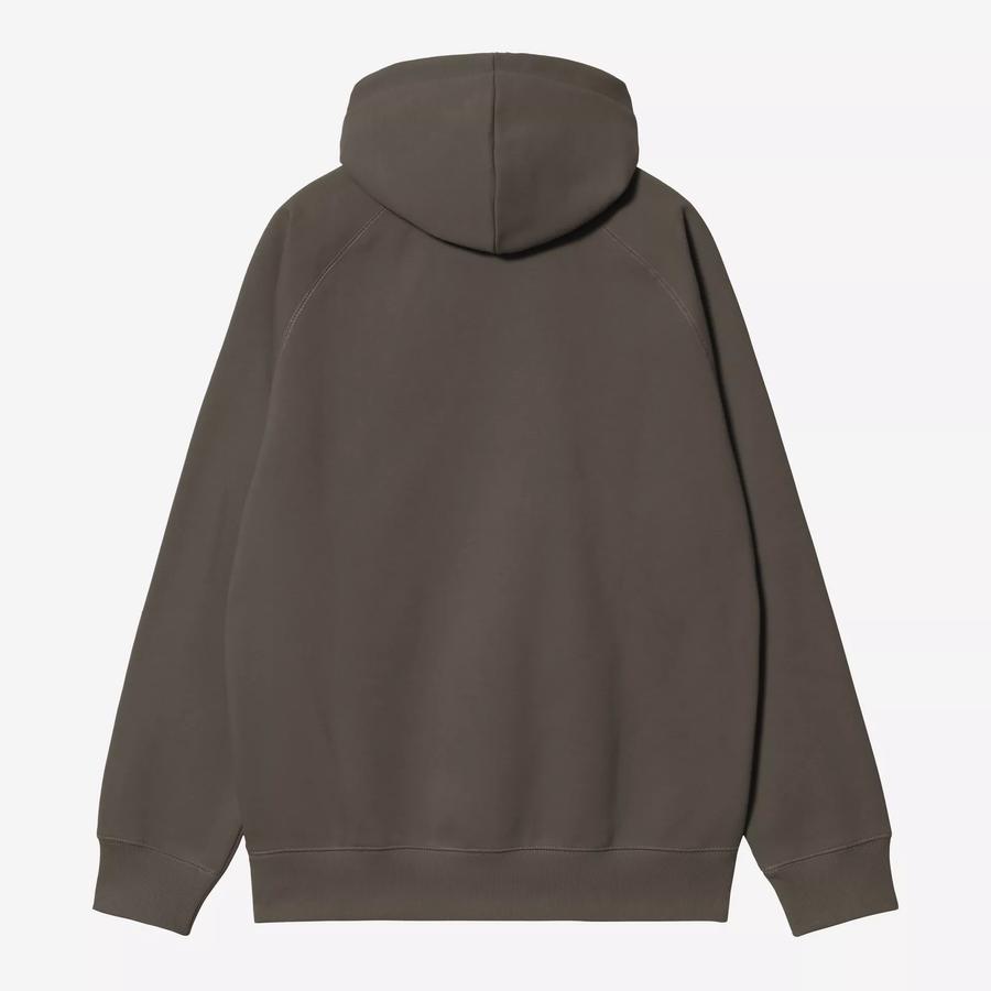 Carhartt WIP Hooded Chase Sweatshirt - Shungite / Gold