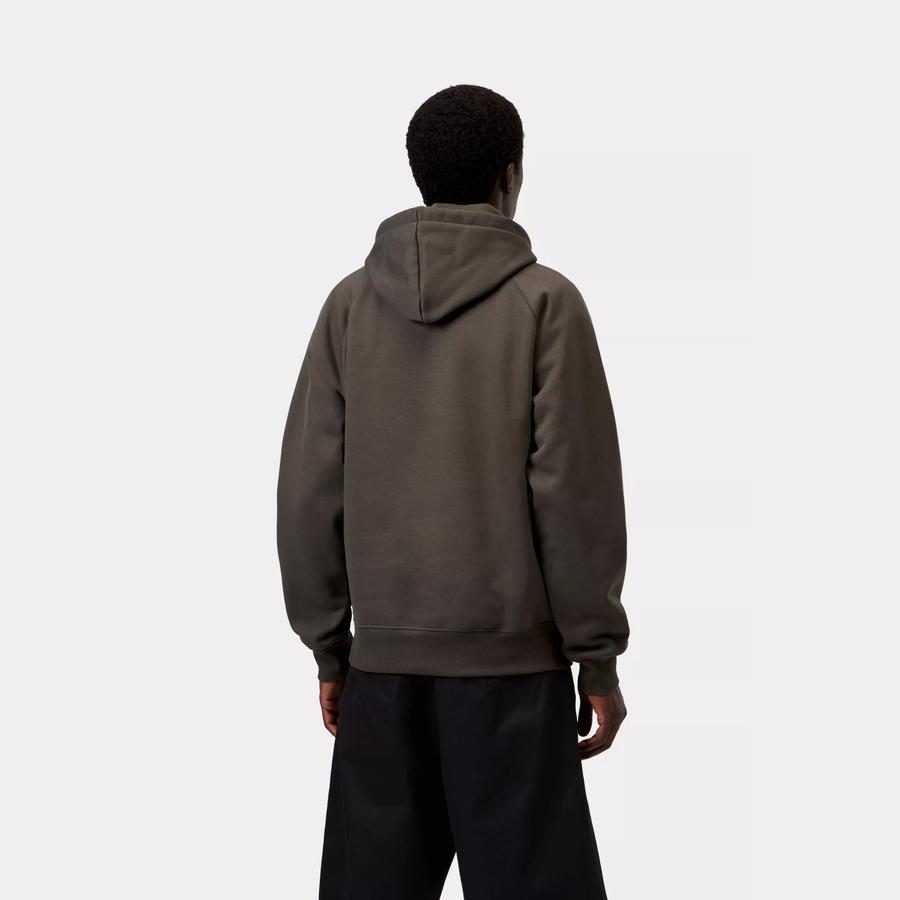 Carhartt WIP Hooded Chase Sweatshirt - Shungite / Gold