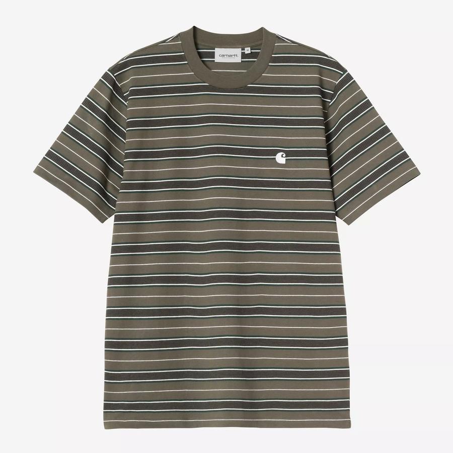 Carhartt WIP S/S Bronson Stripe T-Shirt - Cypress