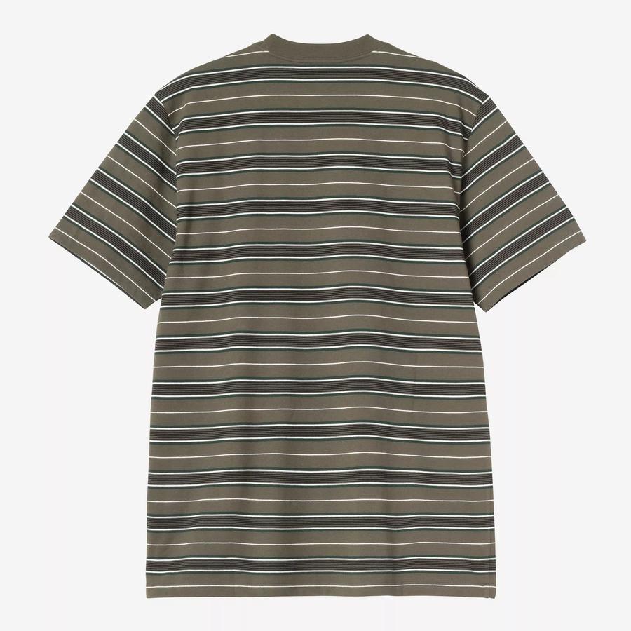 Carhartt WIP S/S Bronson Stripe T-Shirt - Cypress