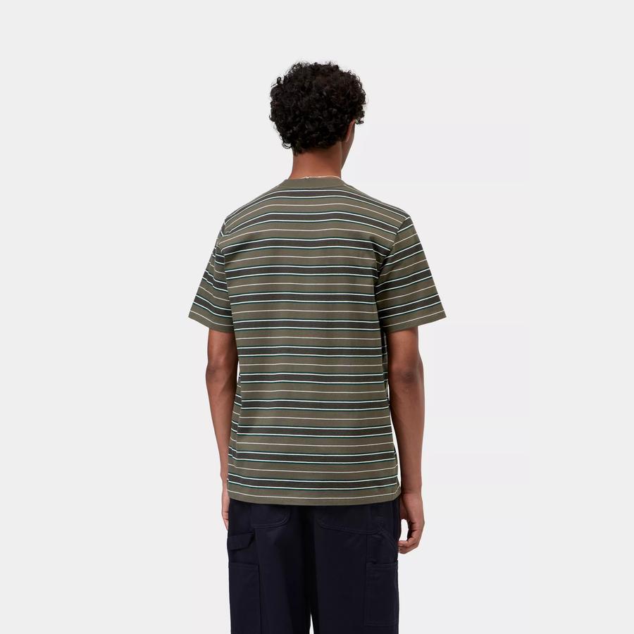 Carhartt WIP S/S Bronson Stripe T-Shirt - Cypress