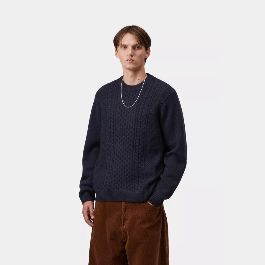 Carhartt WIP Caster Knit Sweater - Dark Navy