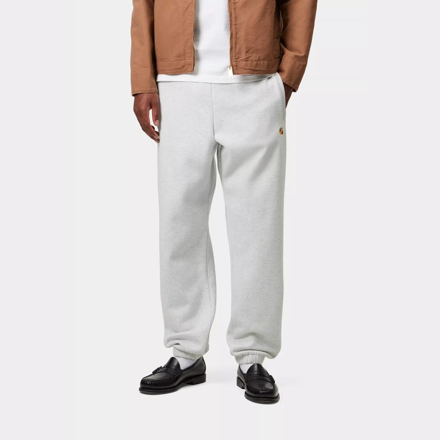 Carhartt WIP Chase Sweat Pant - Ash Heather / Gold