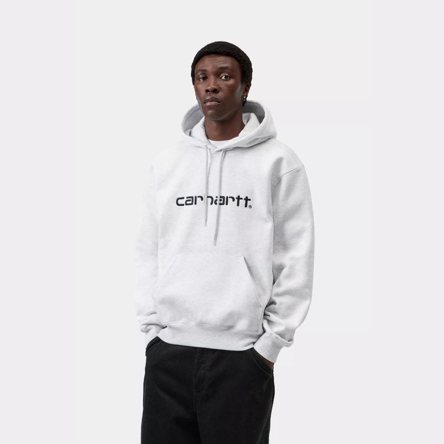 Carhartt WIP Hooded Carhartt Sweatshirt - Ash Heather / Graphite