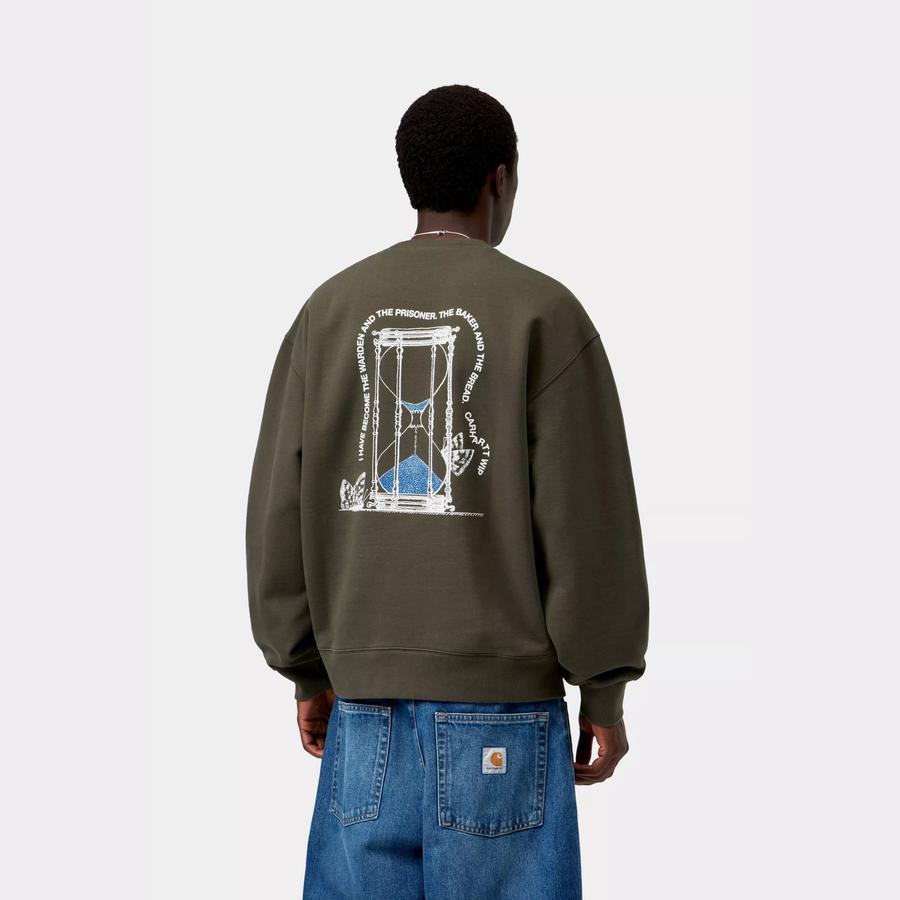 Carhartt WIP Hourglass Sweatshirt - Cypress (Stone Washed)