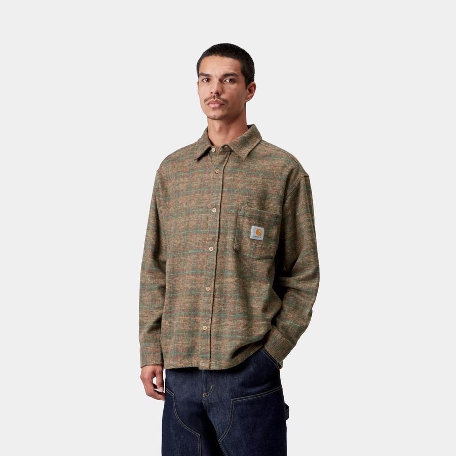Carhartt WIP L/S Bagley Check Shirt - Hamilton Brown
