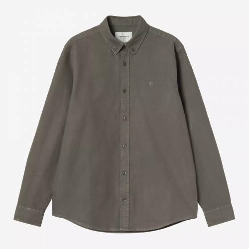 Carhartt WIP L/S Bolton Shirt - Shungite (Garment Dyed)
