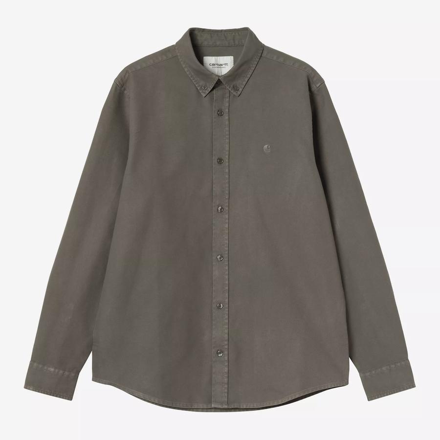 Carhartt WIP L/S Bolton Shirt - Shungite (Garment ...