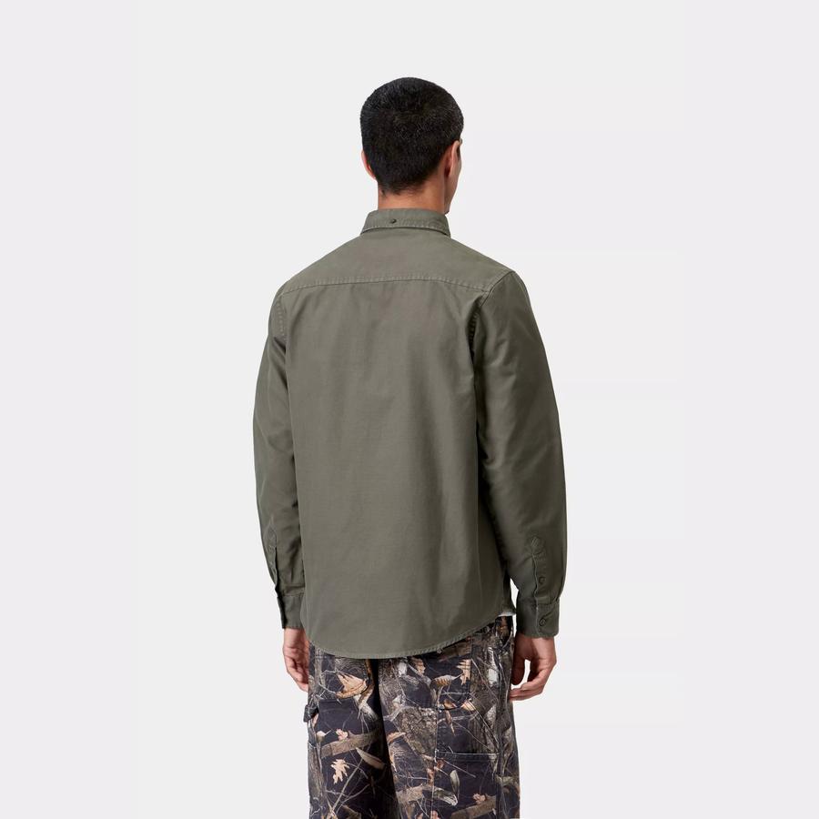 Carhartt WIP L/S Bolton Shirt - Shungite (Garment Dyed)
