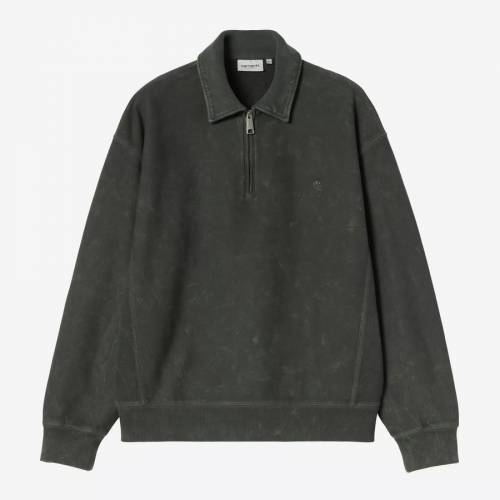 Carhartt WIP Lambert Polo Sweatshirt - Raven (Moon Wash)