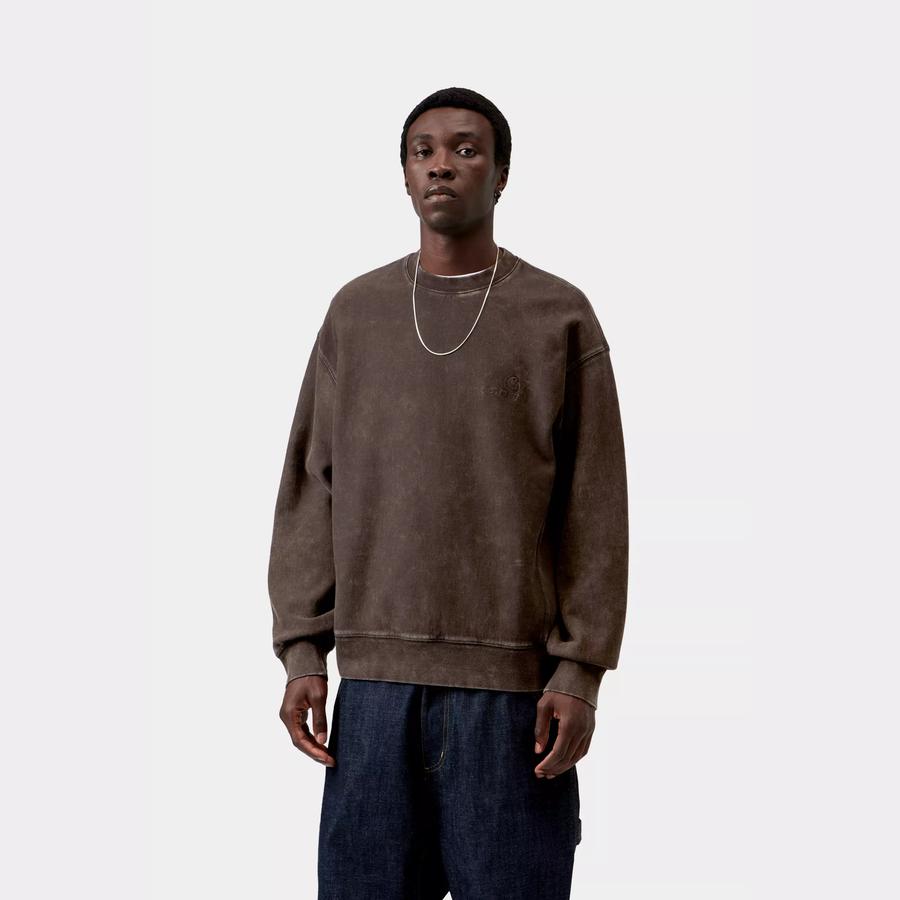Carhartt WIP Lambert Sweatshirt - Tobacco (Moon Wash)