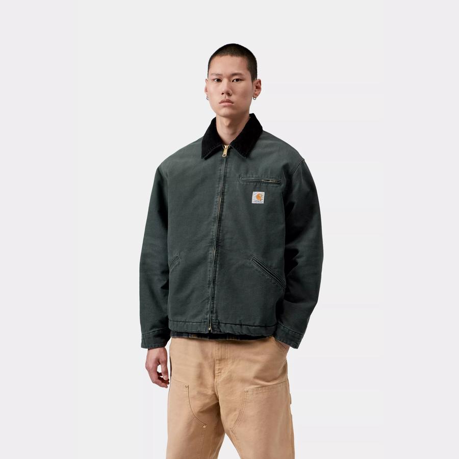 Carhartt WIP OG Detroit Jacket - Raven / Black (Stone Canvas)