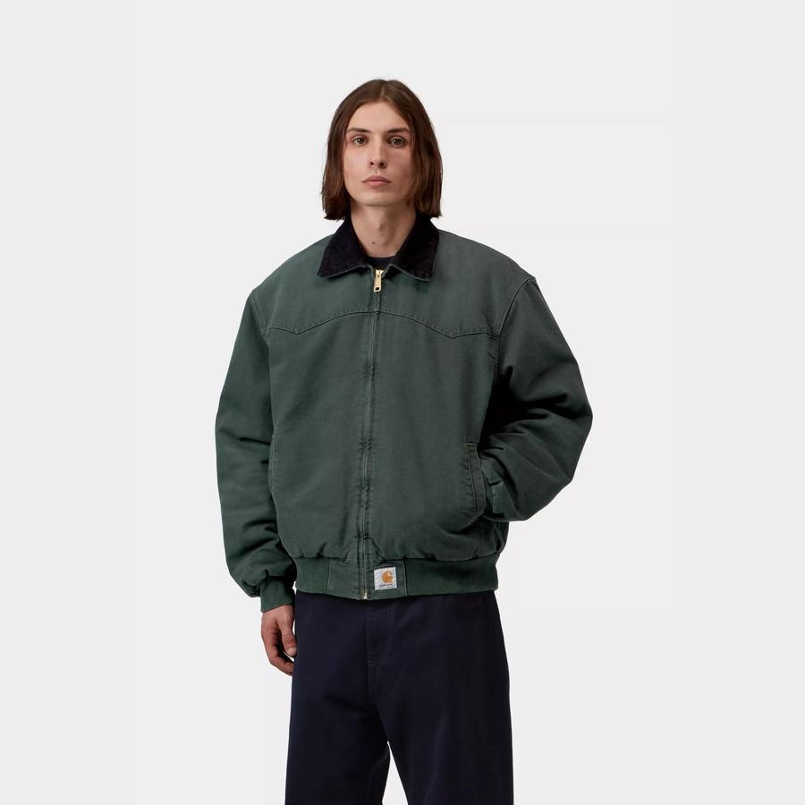 Carhartt WIP OG Santa Fe Jacket - Raven / Black (Stone Canvas)