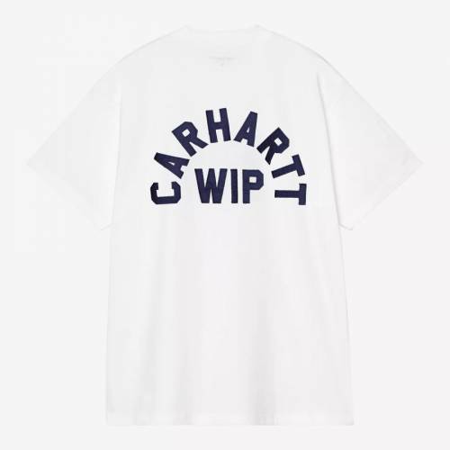 Carhartt WIP S/S Arch Script T-Shirt - White / Dark Navy