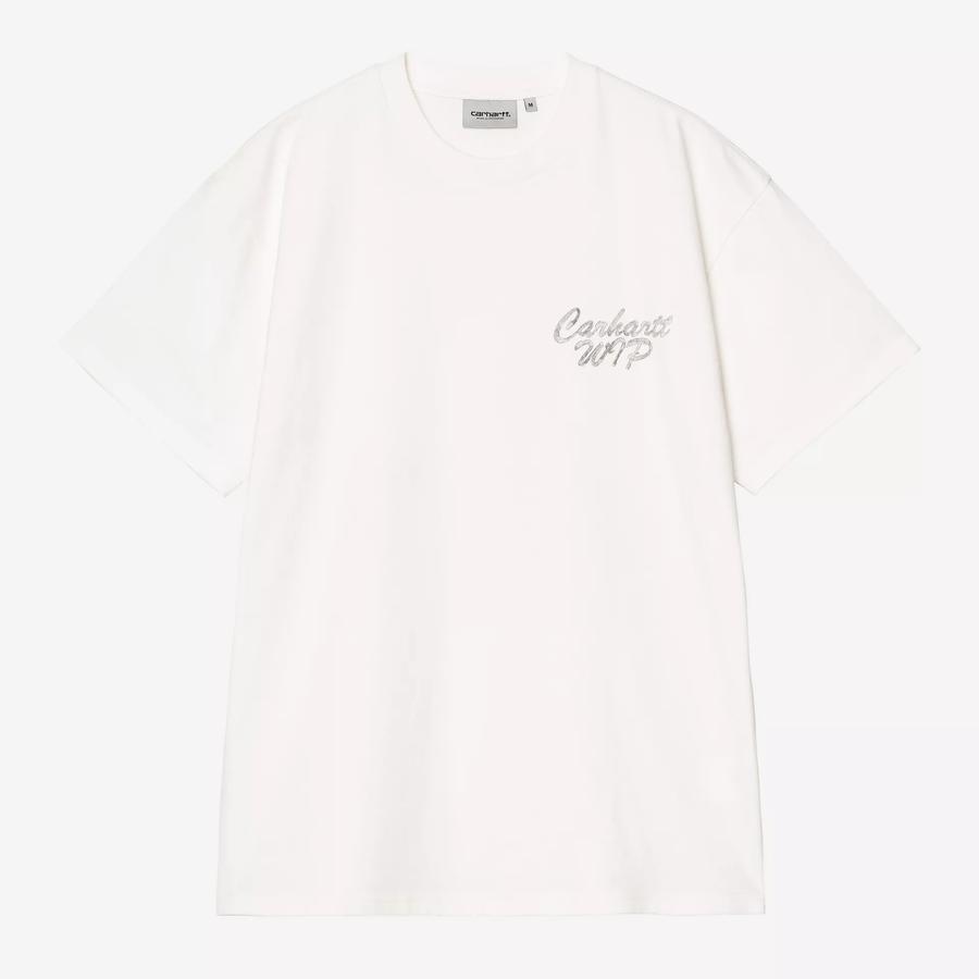 Carhartt WIP S/S Hatching Script T-Shirt - Wax (Garment Dyed)