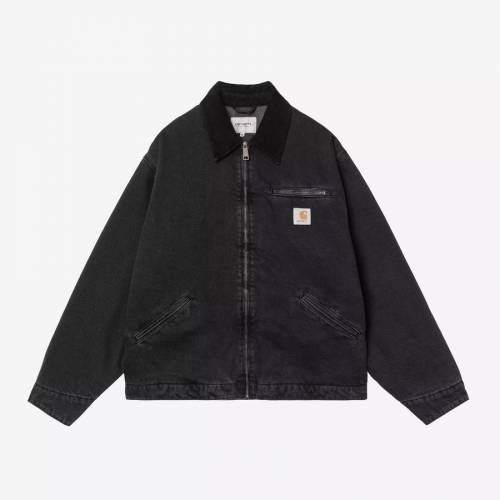 Carhartt WIP OG Detroit Jacket - Black / Black (Stone Washed)