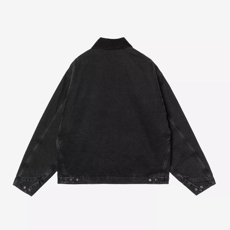 Carhartt WIP OG Detroit Jacket - Black / Black (Stone Washed)