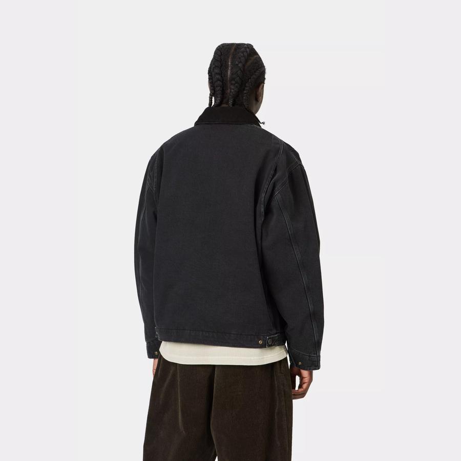 Carhartt WIP OG Detroit Jacket - Black / Black (Stone Washed)