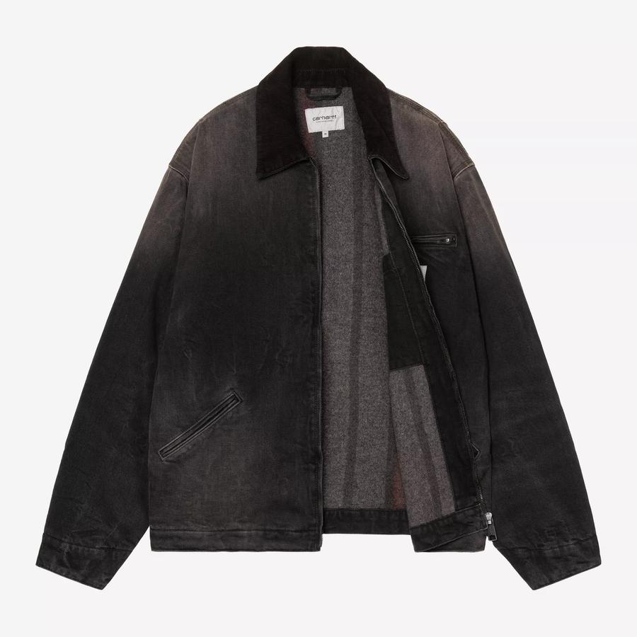 Carhartt WIP OG Detroit Jacket - Black / Black Tobacco (Used Wash)