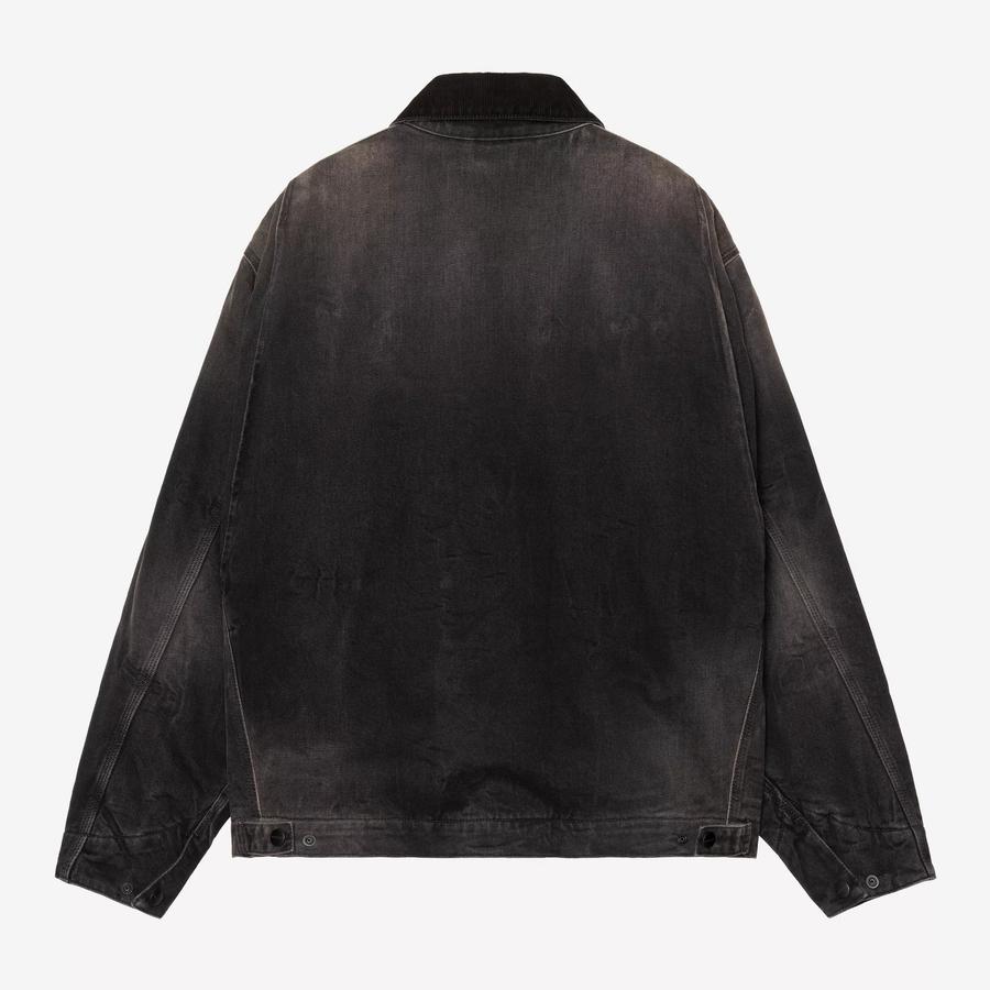 Carhartt WIP OG Detroit Jacket - Black / Black Tobacco (Used Wash)