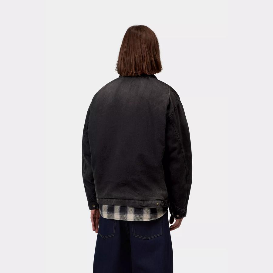 Carhartt WIP OG Detroit Jacket - Black / Black Tobacco (Used Wash)