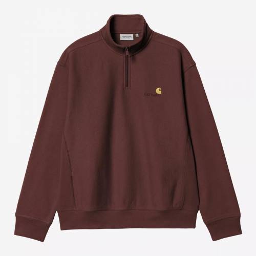 Carhartt WIP Half Zip American Script Sweatshirt - Amarone
