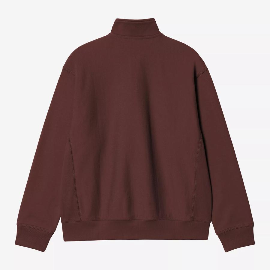 Carhartt WIP Half Zip American Script Sweatshirt - Amarone