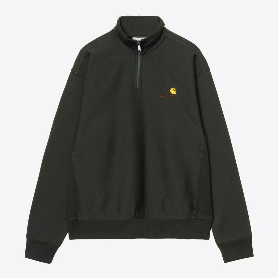 Carhartt WIP Half Zip American Script Sweatshirt -...
