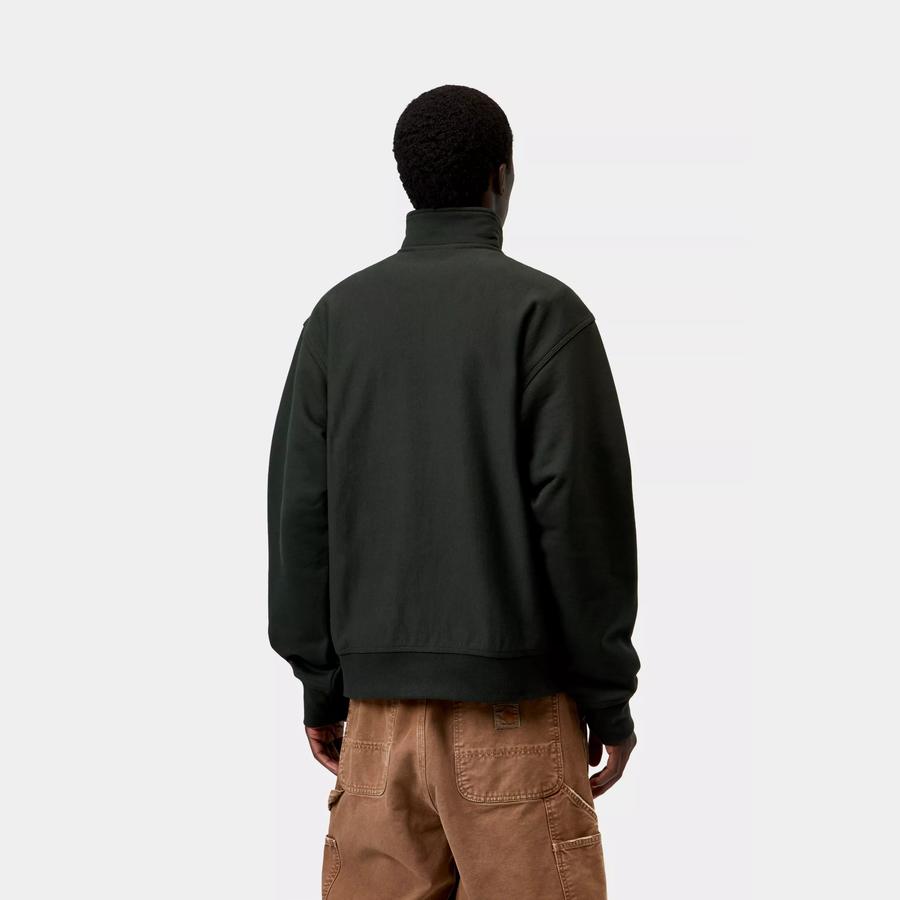Carhartt WIP Half Zip American Script Sweatshirt - Raven